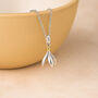 Personalised Sterling Silver January Snowdrop Birth Flower Necklace, thumbnail 1 of 8