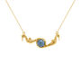 Seahorse Blue Topaz Necklace – Gold/Silver, thumbnail 3 of 7