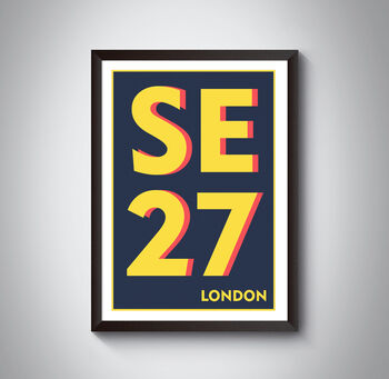 Se27 West Norwood, London Postcode Typography Print, 5 of 6