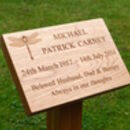 Engraved Oak Green Burial Memorial Marker By Traditional Wooden Gifts ...