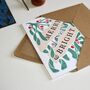 Luxury Linocut Mistletoe Christmas Art Card, thumbnail 2 of 7