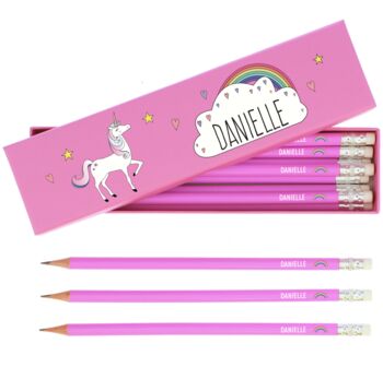 Personalised Unicorn Pencils In A Giftbox, 2 of 3