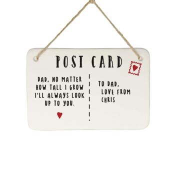 I'll Always Look Up To You Personalised Porcelain Postcard, 2 of 3