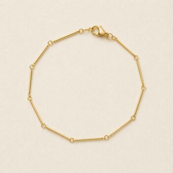 Solid Gold Bar Chain Handmade Necklace, 2 of 5