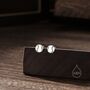 Tiny Tennis Ball Stud Earrings In Sterling Silver, thumbnail 1 of 10