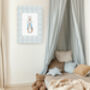 Bunny Rabbit Pastel Blue Set Of Two Nursery Art Prints, thumbnail 5 of 5