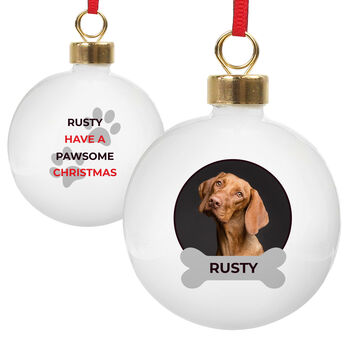 Personalised Pet Christmas Bauble Dog Xmas Tree Ornament With Photo, 4 of 4