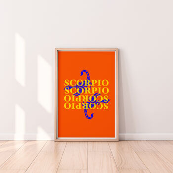 Scorpio Zodiac Typography Print, 5 of 6