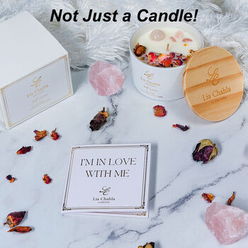 Aromatherapy Rose Soy Candle With Rose Quartz Crystals Travel Size, 5 of 8