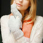 Curly Yarn Knit Fingerless Gloves, thumbnail 10 of 12