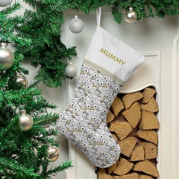 Personalised Christmas Stocking 'Sketched Snowmen', 2 of 3
