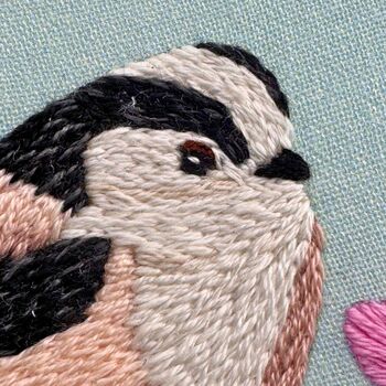 Cherry Blossom And Long Tailed Tit Embroidery Kit, 7 of 9