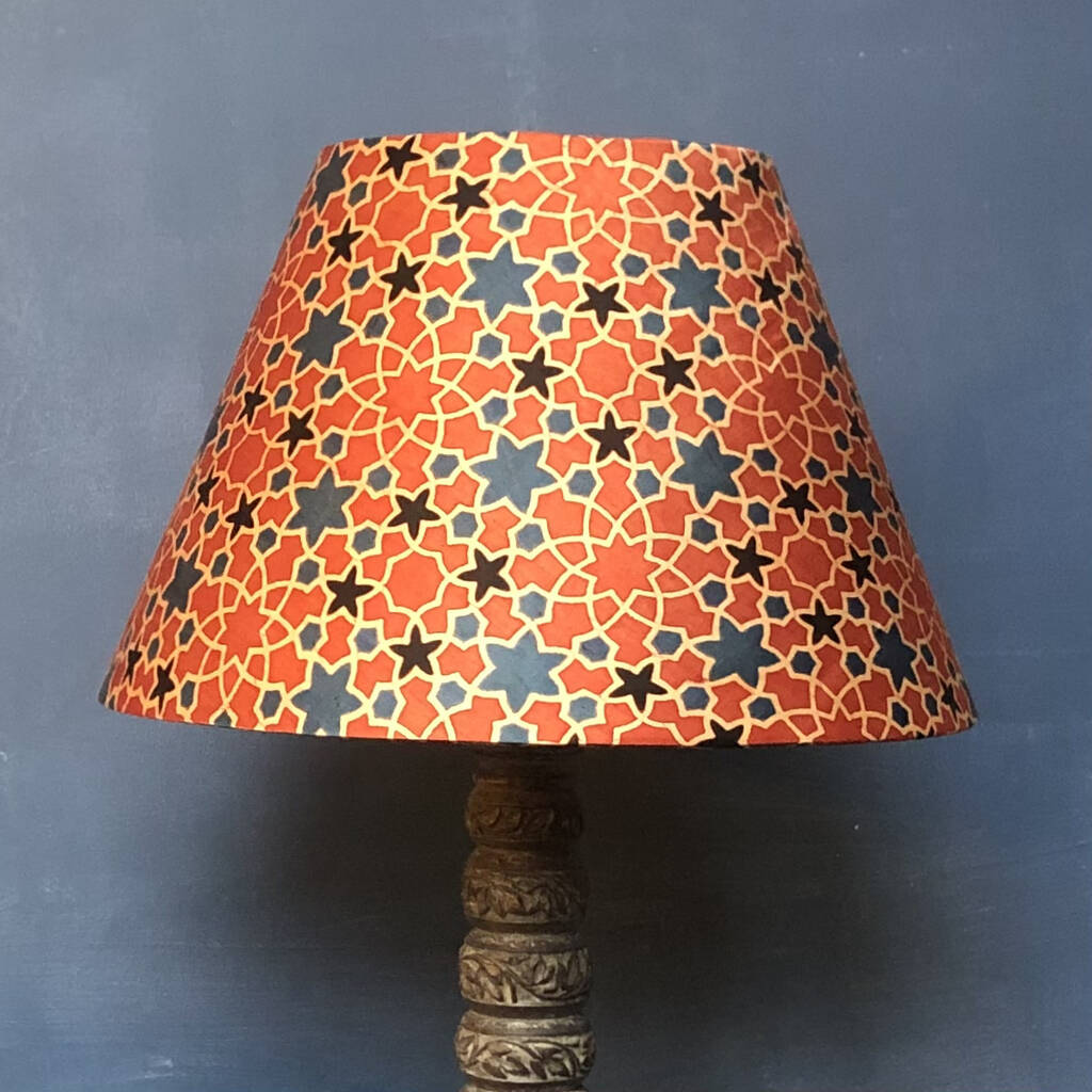 Indian Block Print Tapered Lampshade By Swee Mei