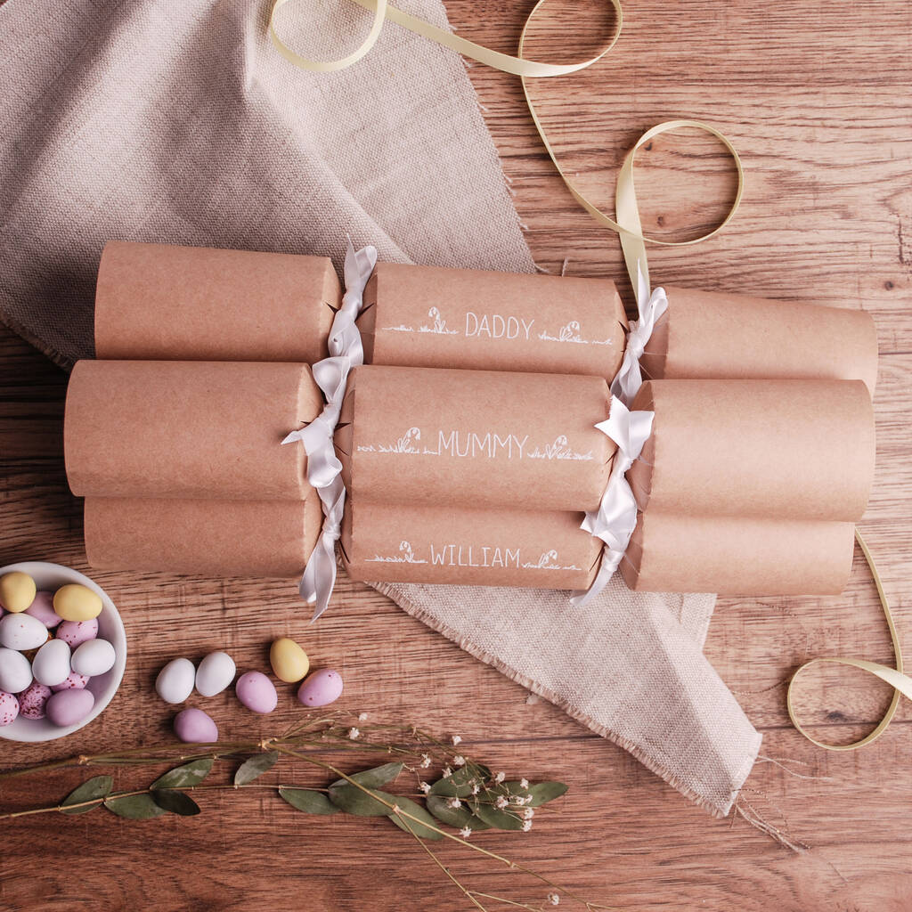Personalised Easter Kraft Table Crackers