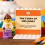 Personalised English Teacher Gift Lego® Brick Minifig With Classic Book Display, Book Lover Gift For Teachers, Librarians And Students, thumbnail 1 of 11
