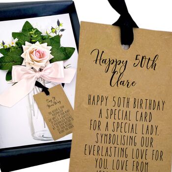 Personalised 3D Scented 50th Birthday Card For Her Blush Rose, 3 of 12