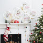 Merry Christmas Confetti Balloons With Light Bulb Tails Decoration X Five, thumbnail 1 of 2