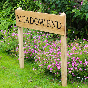 Extra Large Outdoor Wooden Sign With Posts, 3 of 12