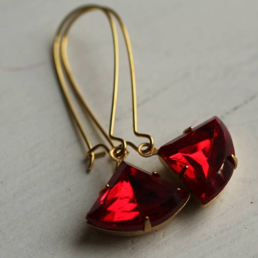 Vintage Ruby and Clear Swarovski Crystal Post Earrings E2671 – PVD Vintage  Jewelry