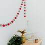 Festive Red And Grey Felt Ball Garland, thumbnail 7 of 9