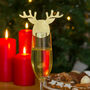Gold Reindeer Glass Drink Toppers Pack Of 10 For Christmas, thumbnail 1 of 4