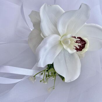 White Orchid Wrist Corsage, 5 of 11