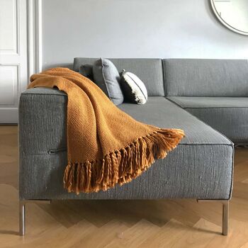 Inca Yellow Solid Throw, 2 of 4