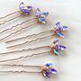 Set Of Five Lilac Crystal Hair Pins, thumbnail 3 of 4