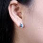 Blue Topaz Birthstone Stud Earrings, thumbnail 1 of 7