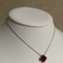 Maroon Double Sided Clover Silver Necklace, thumbnail 3 of 6