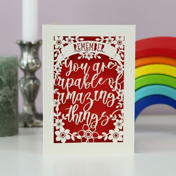 You Are Capable Of Amazing Things Papercut Card, 4 of 6