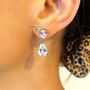 Sparkling Drop Earrings Elegant Bridal Earrings, thumbnail 1 of 5