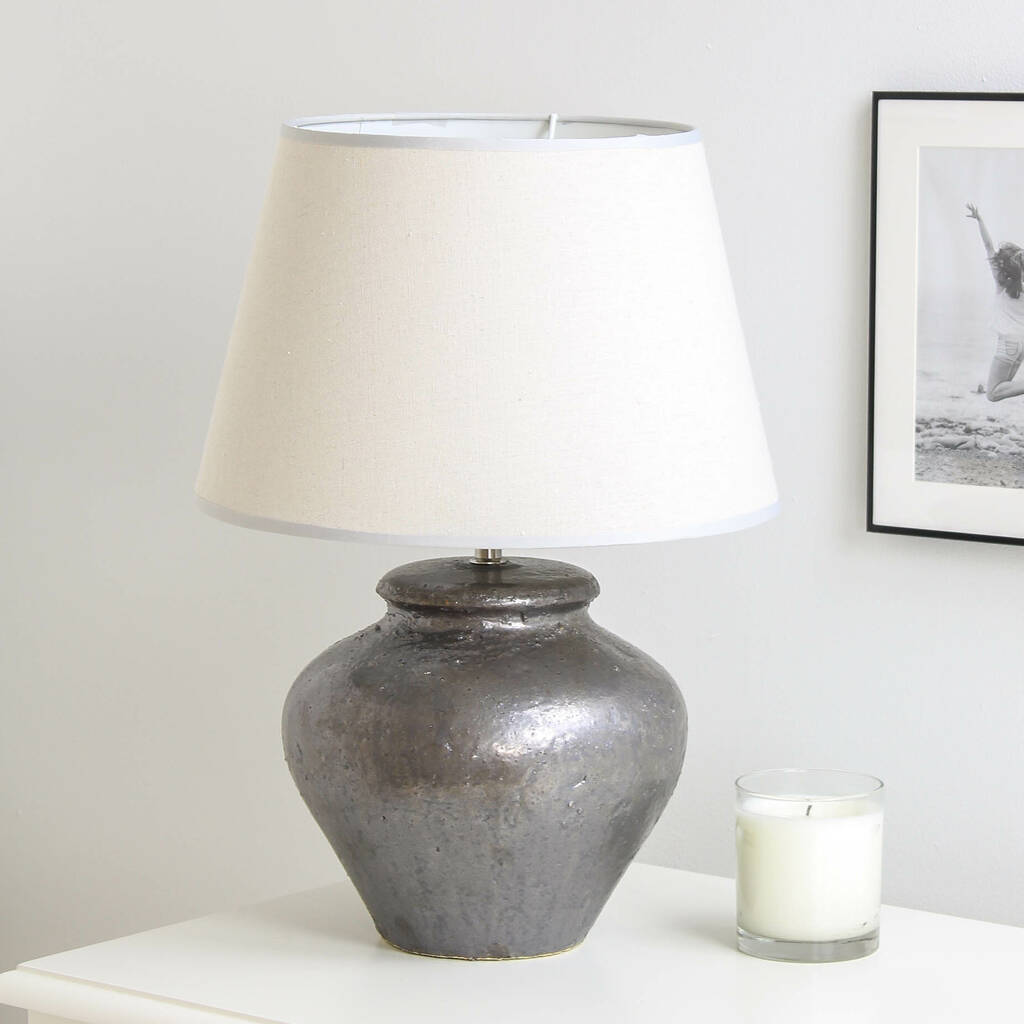 silver stone ceramic table lamp by marquis & dawe | notonthehighstreet.com