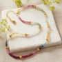 Rainbow Sapphire Gold Plated Silver Beaded Necklace, thumbnail 2 of 10
