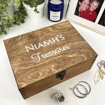 Personalised Wooden 18th Or 21st Wooden Jewellery Box, 5 of 10
