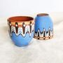 Set Of Two 50ml Ceramic Shot Glasses In Sky Blue Colour, thumbnail 1 of 4