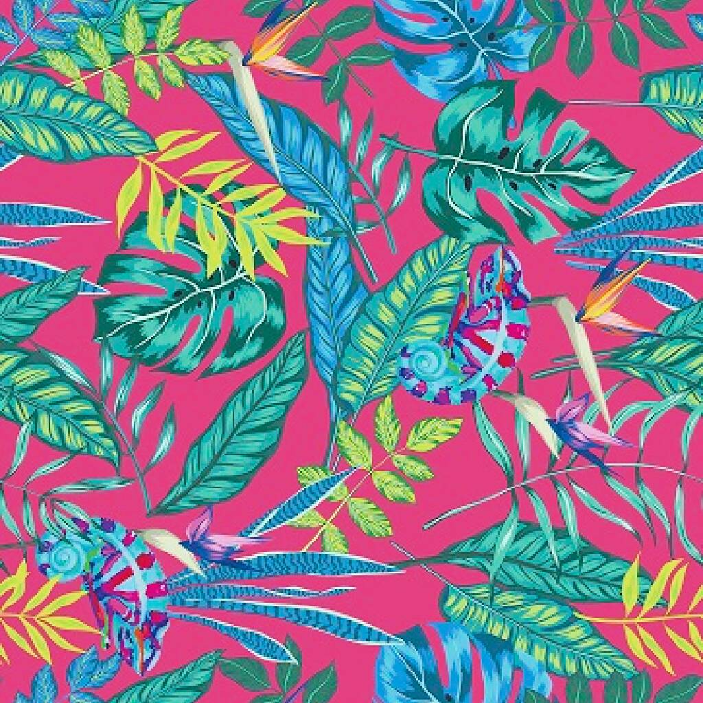 Tropical Chameleon Paper Tablecloth And Napkin Set By The Danes