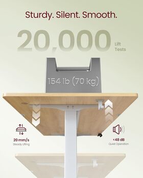 Height Adjustable Desk With Storage Pocket And Memory, 7 of 10