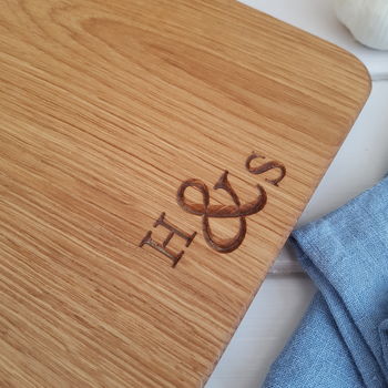 Handmade Engraved Oak And Copper Serving Board, 3 of 5