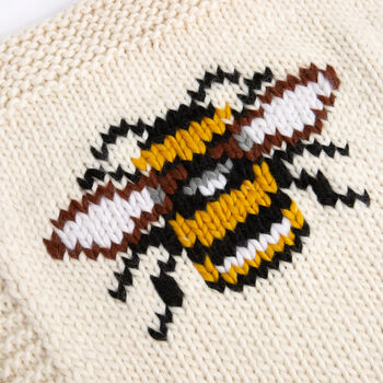 Bee Blanket And Cushion Cover Easy Knitting Kit, 3 of 8