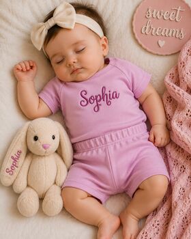 Personalised Embroidered Bunny Soft Toy Baby Gift, 6 of 13