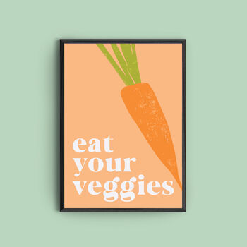 Personalised 'Eat Your Veggies' Colourful Art Print, 2 of 4