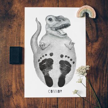 Personalised Baby Dinosaur Footprint Kit, 6 of 8