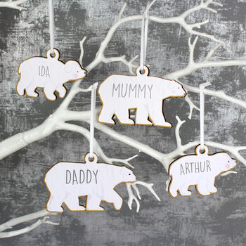 Personalised Family Of Four Polar Bear Decorations, 2 of 4