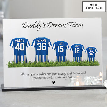 Personalised Dad Dream Team Football Shirt Plaque, 2 of 10