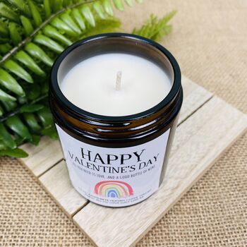Personalised Lgbtq Rainbow Valentines Candle, 2 of 5