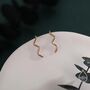 Zigzag Wave Crawler Earrings Sterling Silver, thumbnail 4 of 11