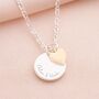 Disc And Charm Mixed Metal Personalised Name Necklace, thumbnail 4 of 12