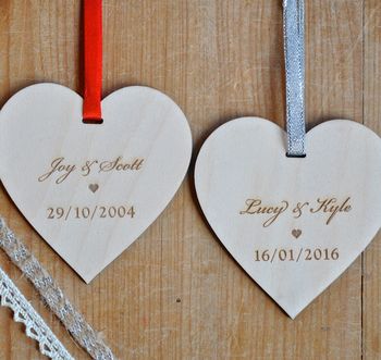 Special Date Hanging Wooden Heart, 4 of 6