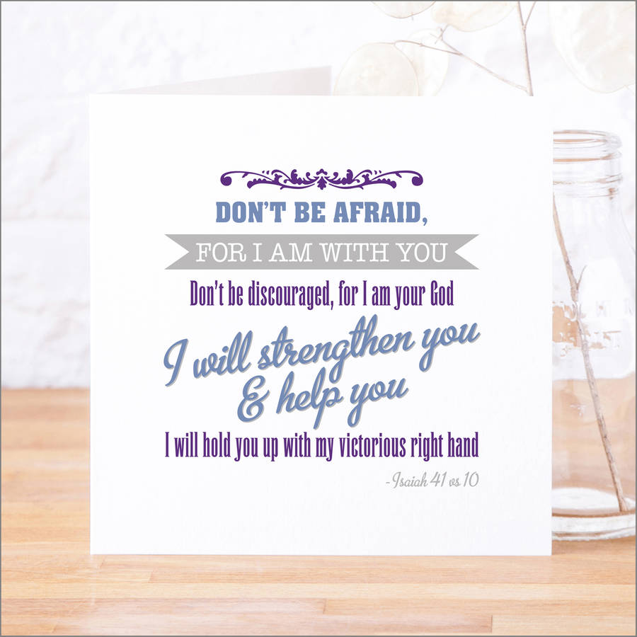 'Don't Be Afraid' Contemporary Bible Verse Card, 1 of 4